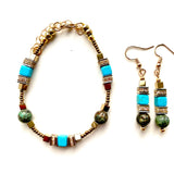 Turquoise and Gold Gemstone Necklace - 25104N