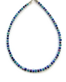 Blue/Green Crystal and Hematite Cubes Necklace - 19222N