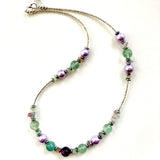 Fluorite and Pearl Gemstone Necklace - 22129N