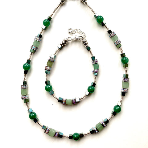 Green Gemstone Necklace - 25103N